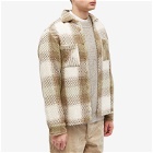 Wax London Men's Ombre Check Whiting Overshirt in Sage/Ecru