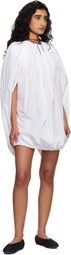 Comme des Garçons White Cotton Broad Midi Dress