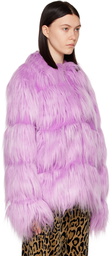 Anna Sui Purple Fab Faux-Fur Coat