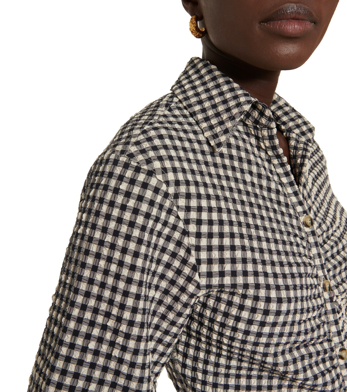 Jari - Long-Sleeve Shirt - Brown Checked – Nanushka