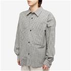 Margaret Howell Men's Two Pocket Check Overshirt in Charcoal/Off-White