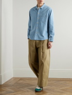 Folk - Loop Cord-Trimmed Denim Shirt - Blue