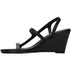 St. Agni Black High Wedge Heeled Sandals