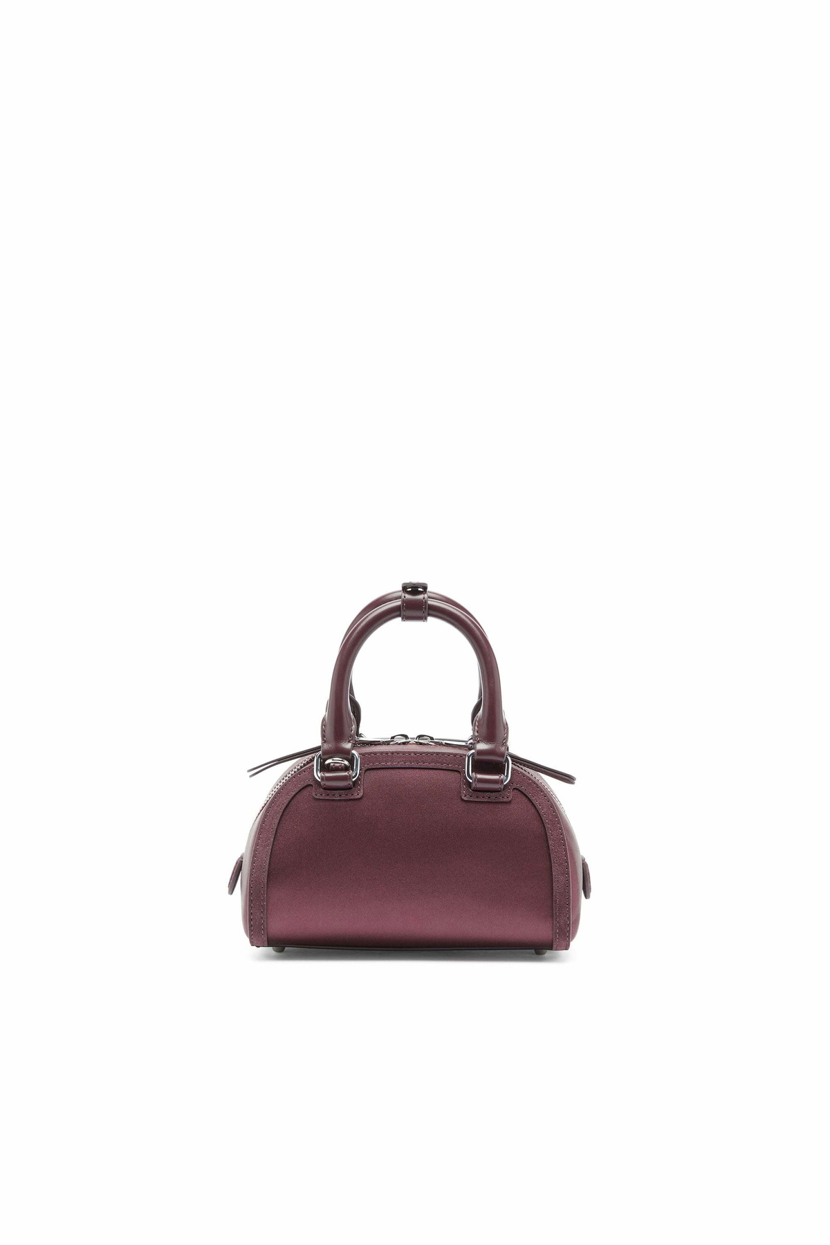 Diesel 1DR Dome - Small bowling bag in satin and suede - Crossbody Bags Womens in Red