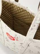 Human Made - Logo-Embroidered Printed Cotton-Corduroy Tote Bag - White