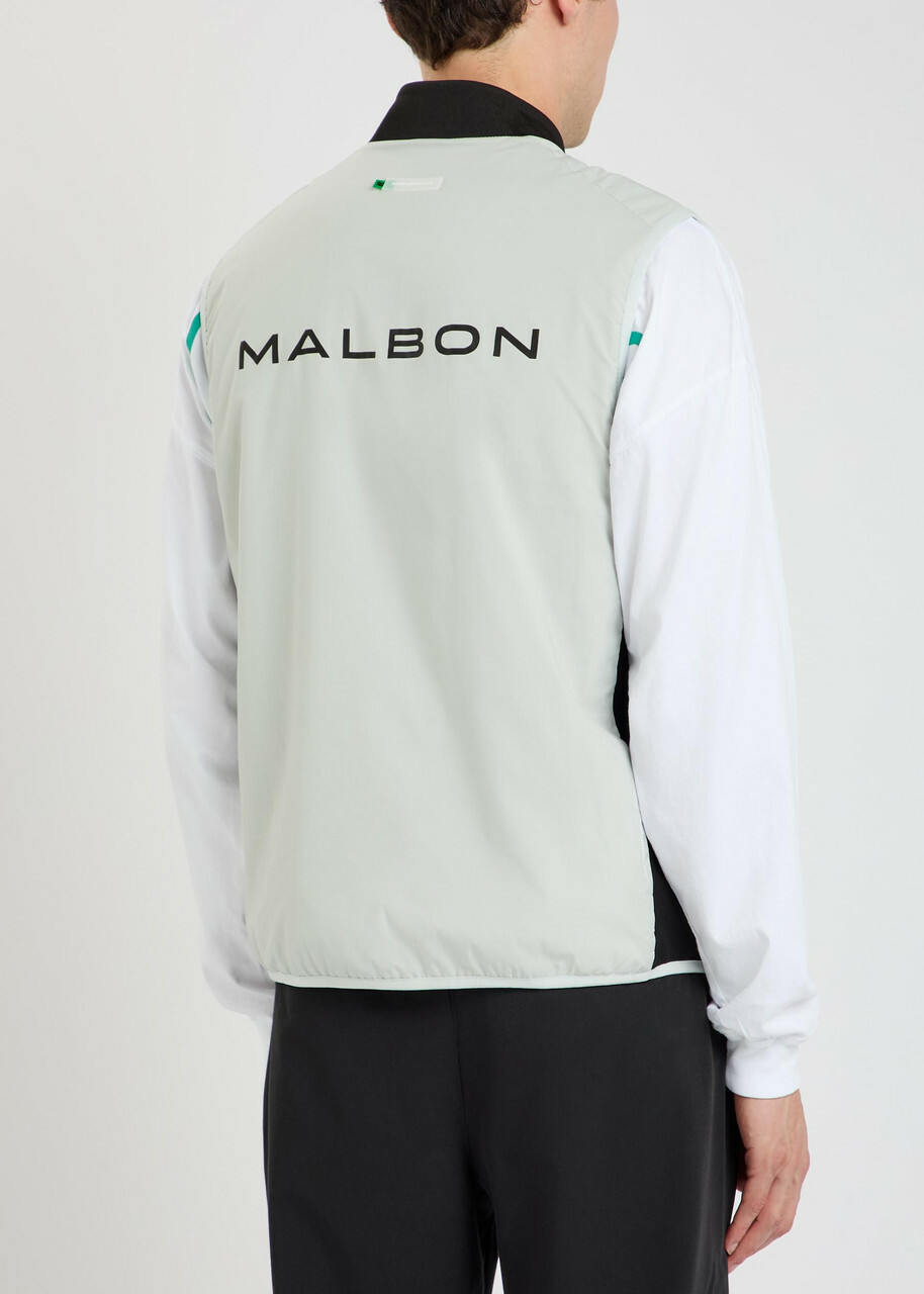 Malbon Performance Logo-print Shell Vest Silver