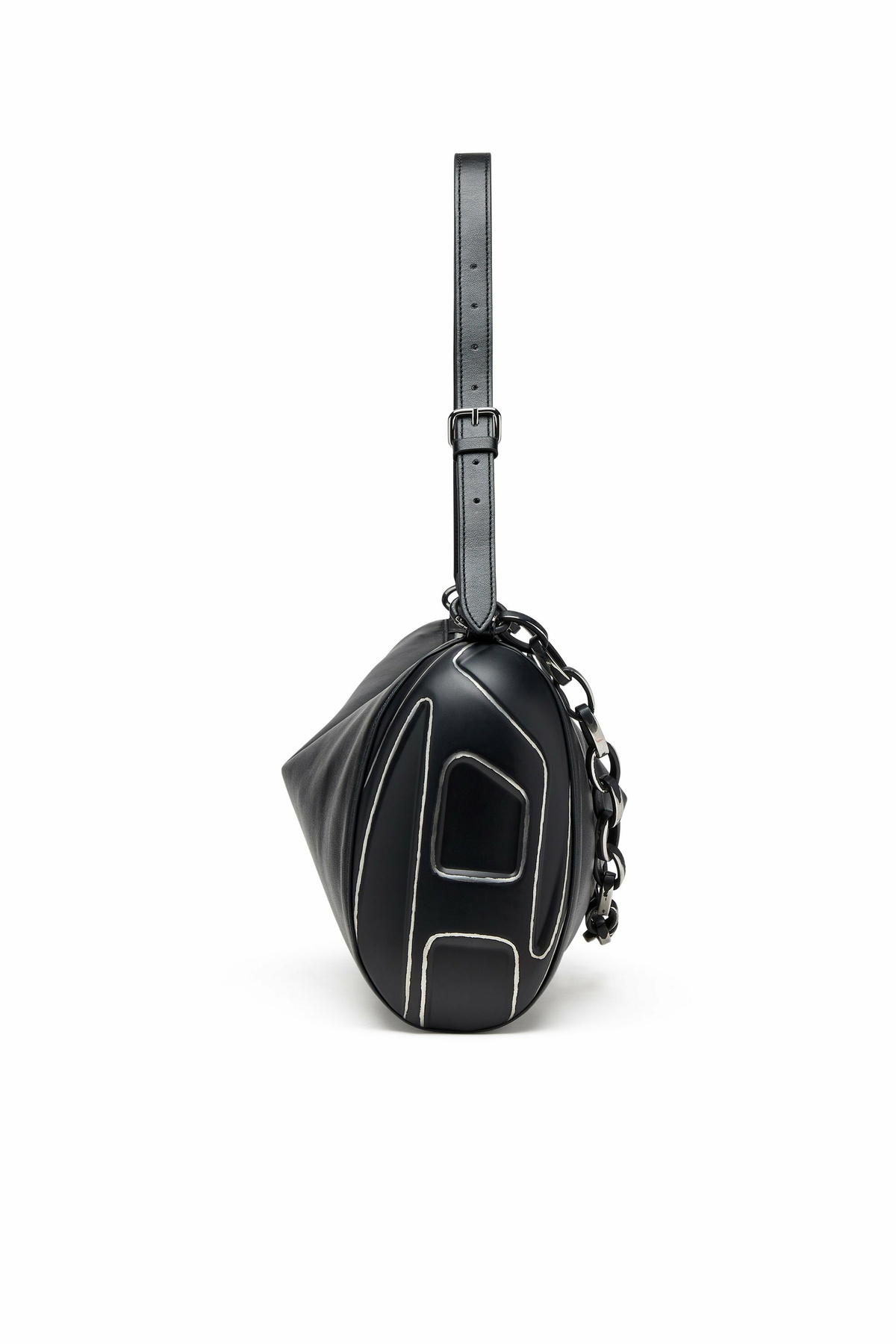 Diesel Load-D-Shoulder bag in brushed laminated PU - Shoulder Bags - Unisex - Black