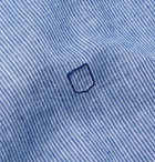 Massimo Alba - Genova Slim-Fit Pinstriped Cotton and Linen-Blend Shirt - Blue