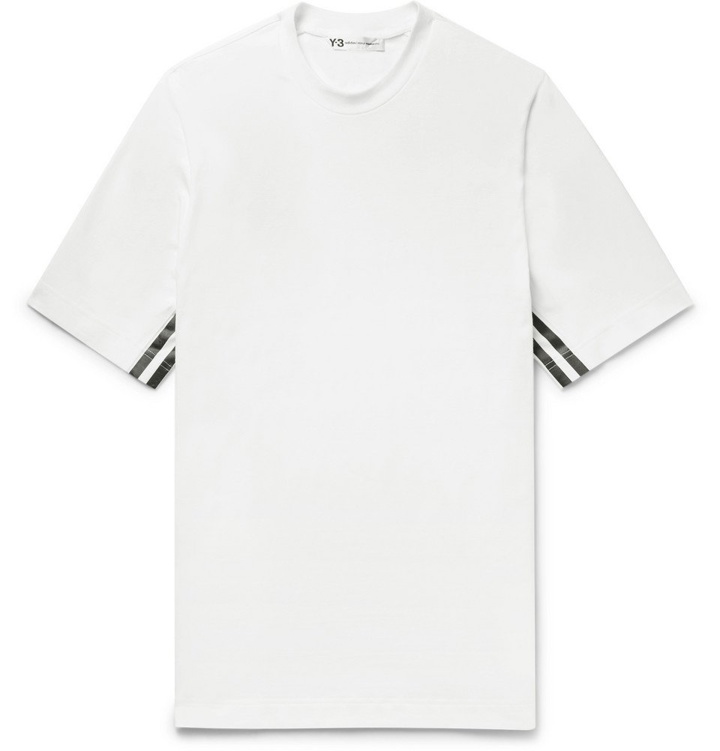 Photo: Y-3 - Printed Cotton-Blend Jersey T-Shirt - Men - White