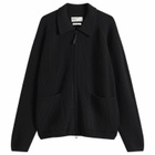 Universal Works Men's Eco Wool Zip Cardigan in Black