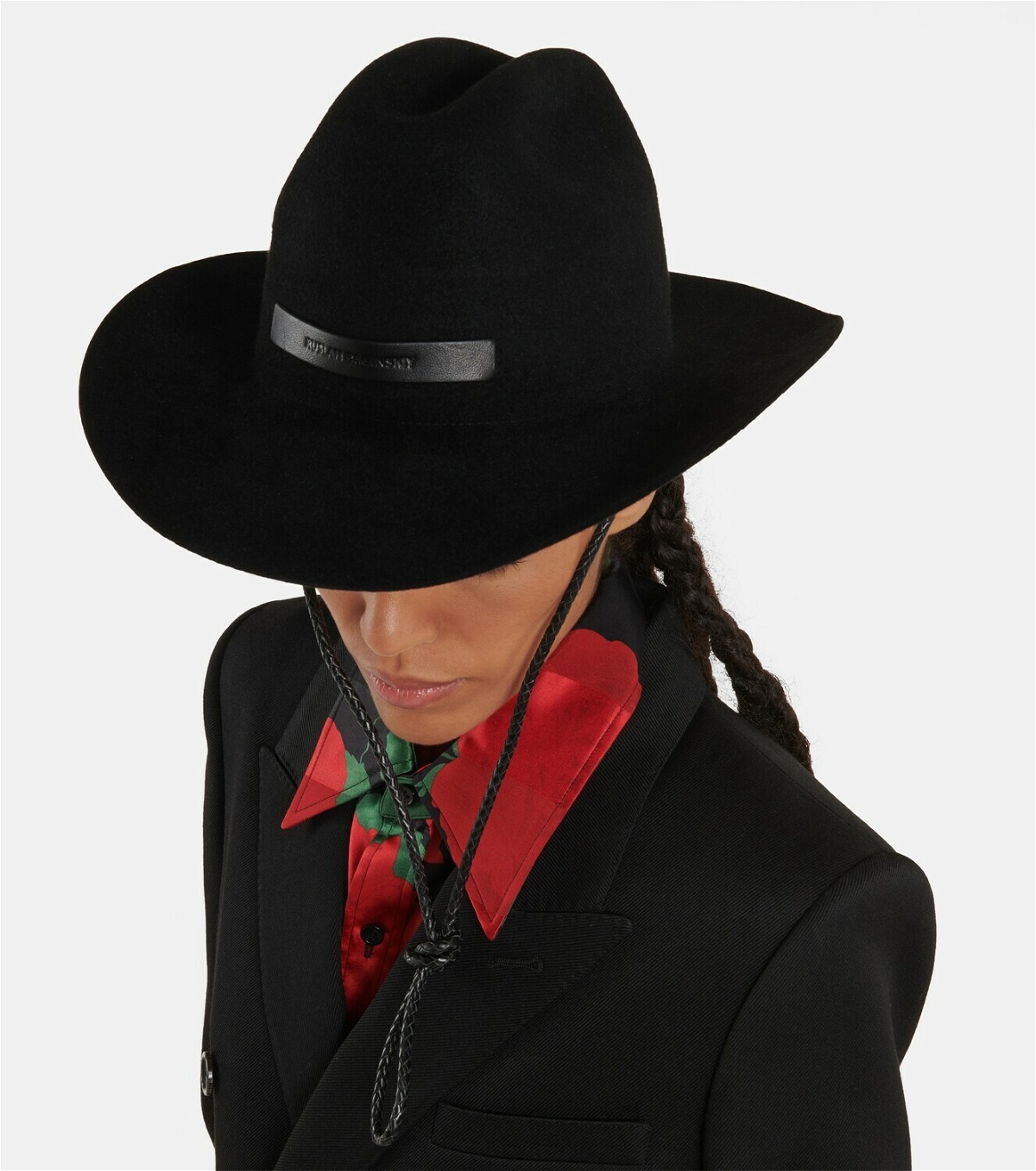 Ruslan Baginskiy Leather-trimmed cowboy hat