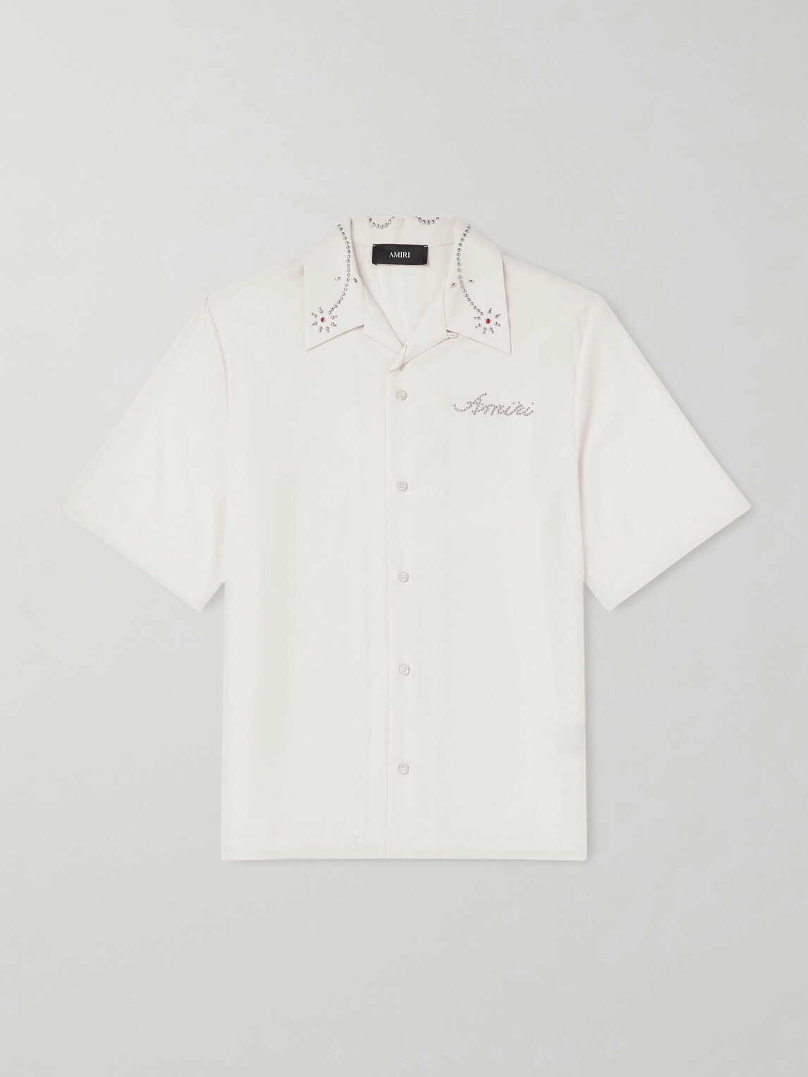 AMIRI - Studded Camp-Collar Woven Shirt - White