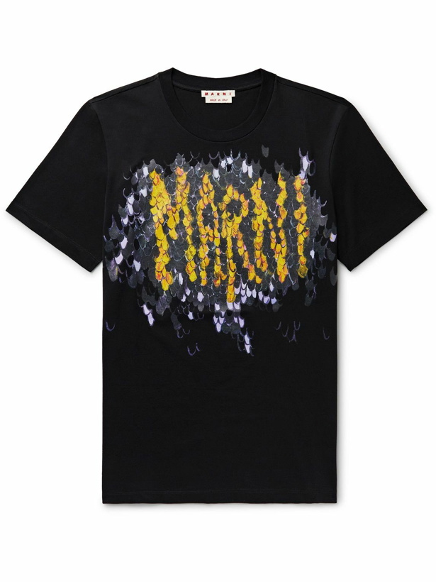 Photo: Marni - Logo-Print Cotton-Jersey T-Shirt - Black