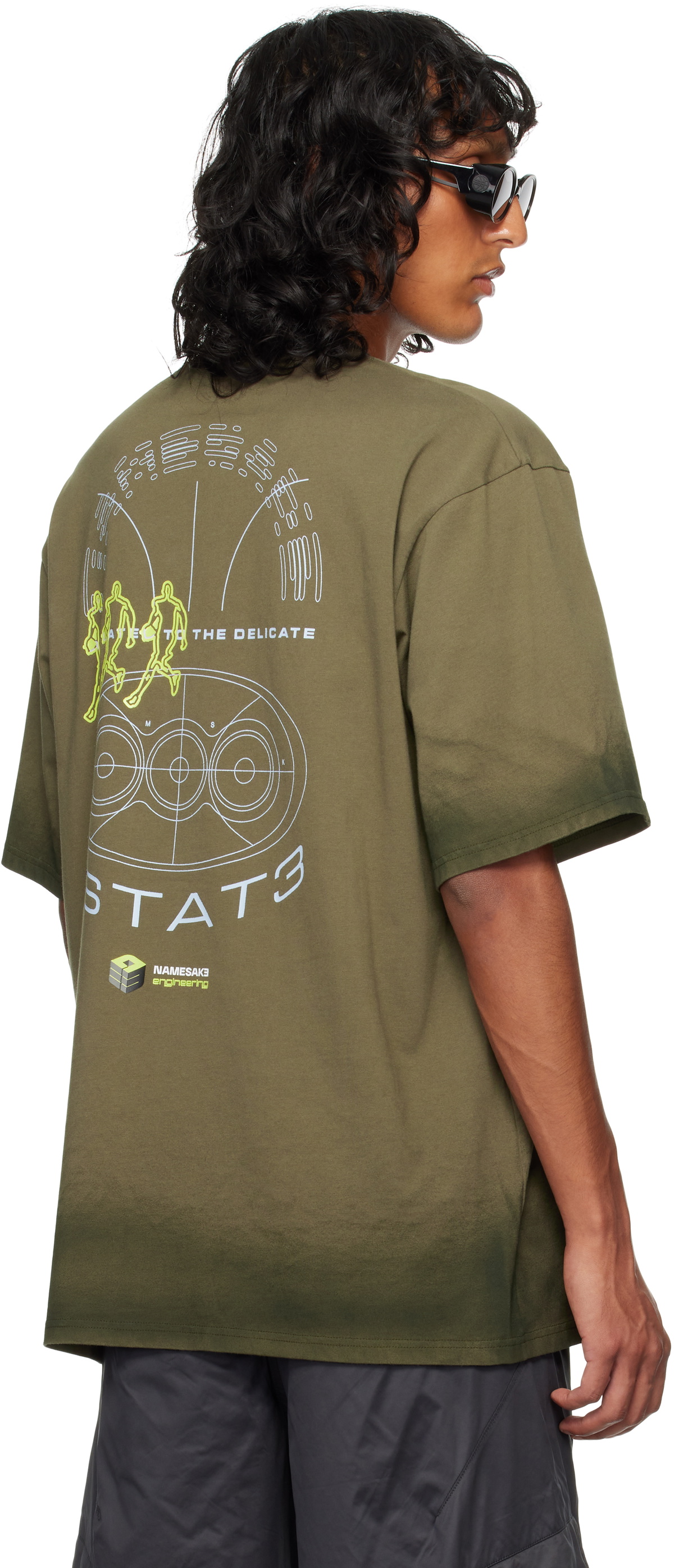 NAMESAKE Khaki Sava Stained Oversized Estate T-shirt