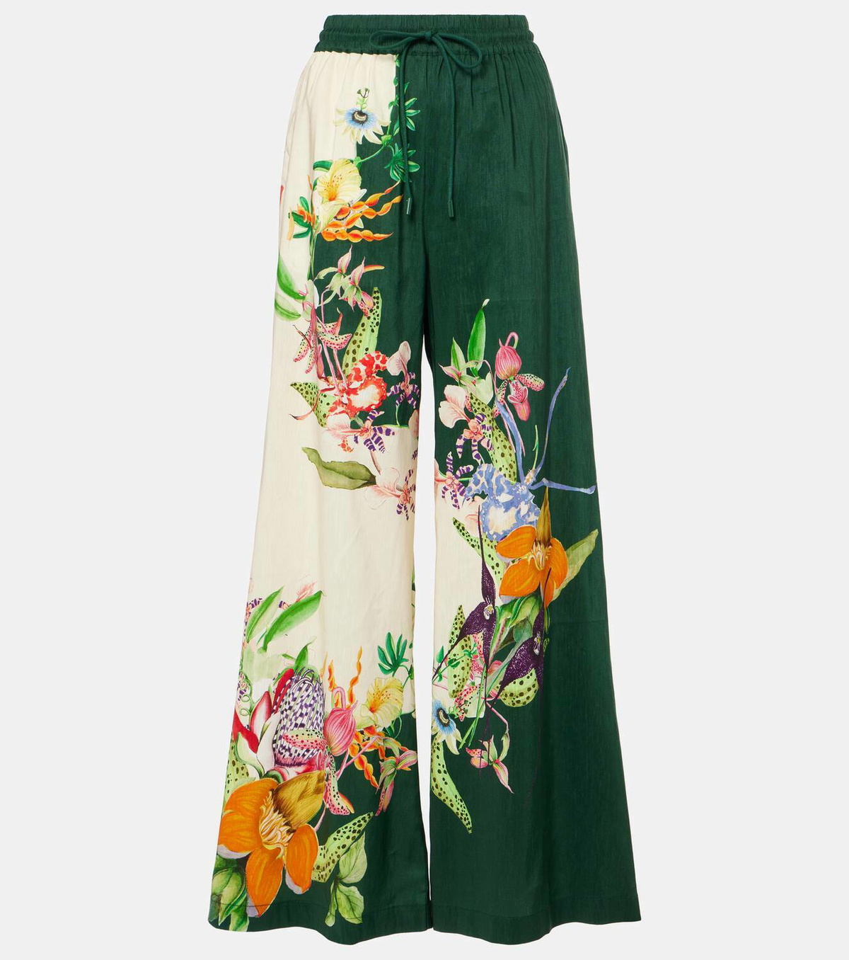 【Alemais】 Luisプリントシルク palazzoパンツ Luis printed silk palazzo pants in orange - Alemais | Mytheresa