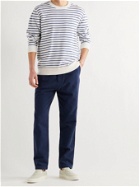 ALTEA - Striped Cotton Sweater - Blue