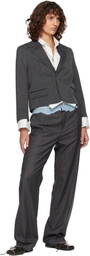 MM6 Maison Margiela Gray Tailored Denim Waistband Trousers