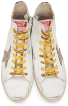 Golden Goose White & Black Francy Classic High-Top Sneakers