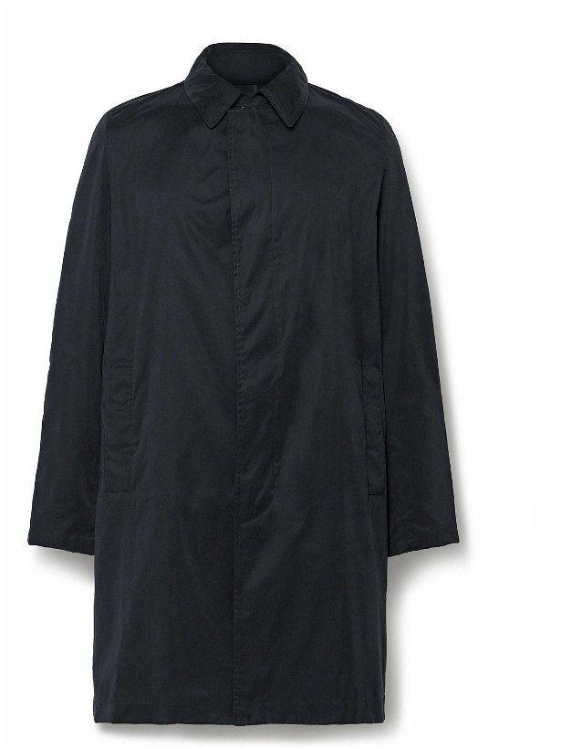 Photo: Anderson & Sheppard - Packable Twill Trench Coat - Blue