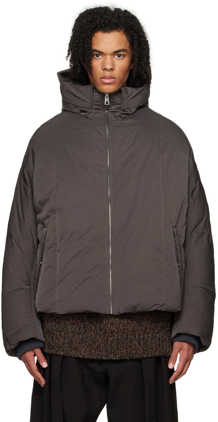 Bottega Veneta Gray Zip Down Jacket Bottega Veneta