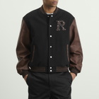 Represent Men's Vintage Varsity Jacket in Jet Black