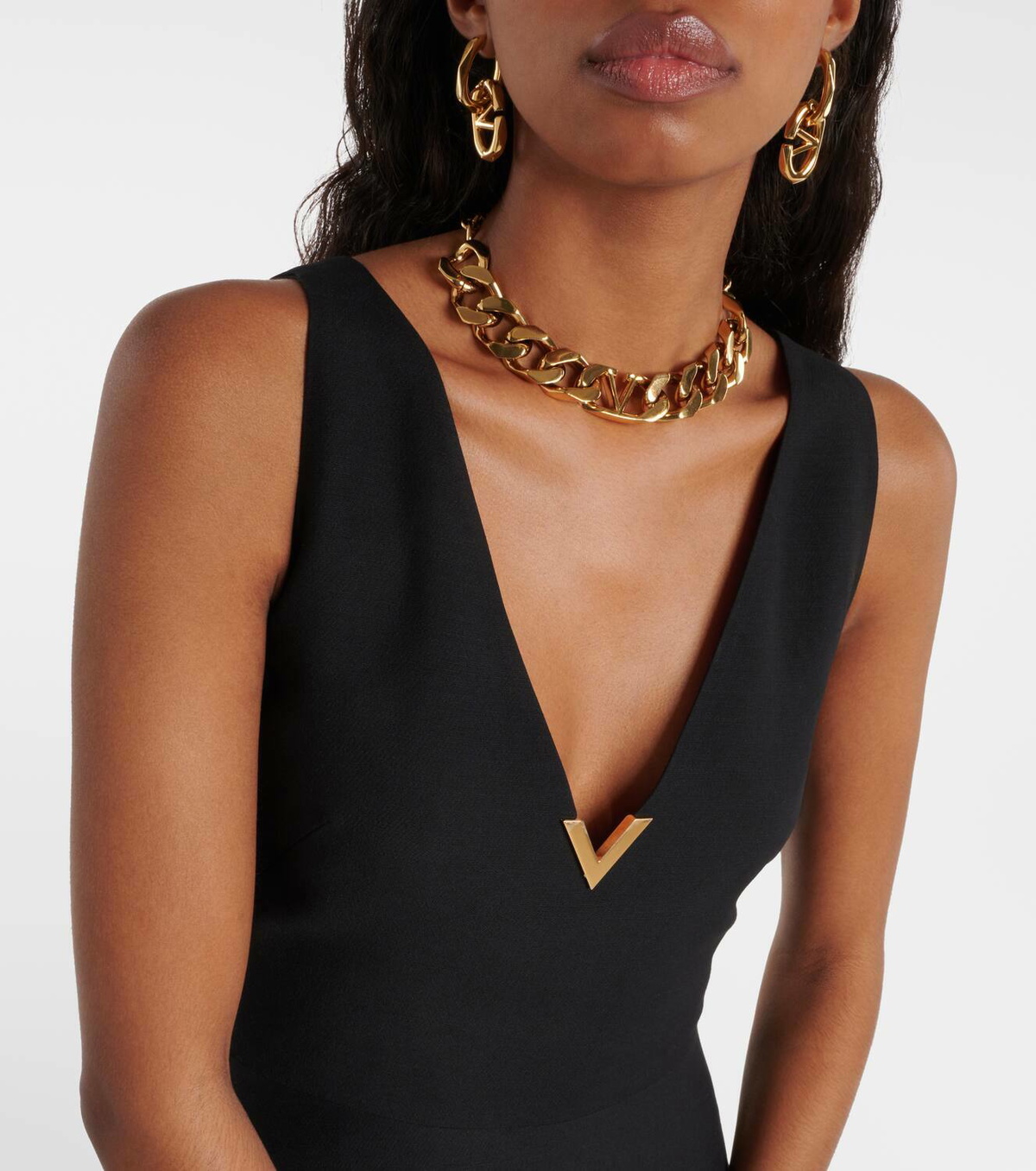 slim fit dress slacks Valentino Black Mini Dress with Pink and Gold Sequin Embellishments Si –  Sellier main image 0