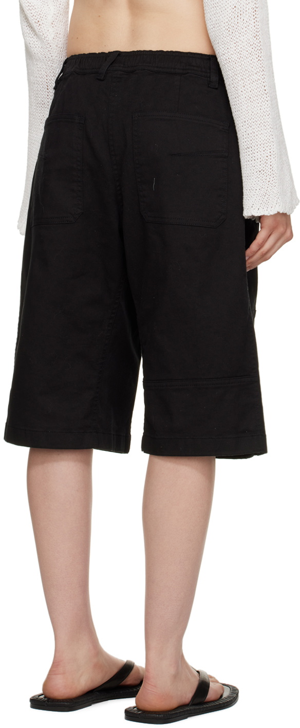 TheOpen Product Black Pleated Denim Shorts TheOpen Product
