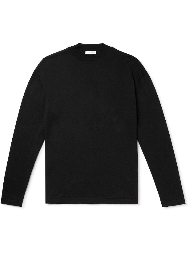 Photo: The Row - Elloroy Cotton and Cashmere-Blend Sweater - Black