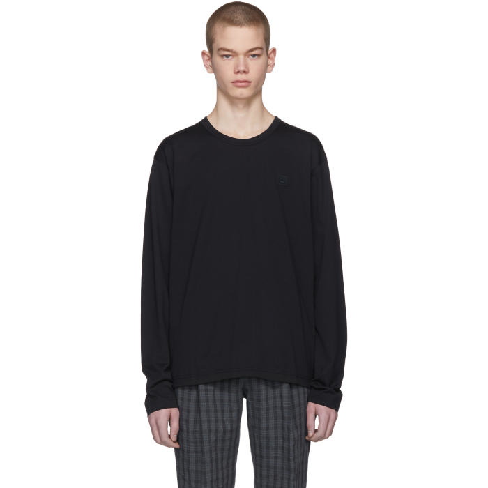 Photo: Acne Studios Black Long Sleeve Nash Face T-Shirt