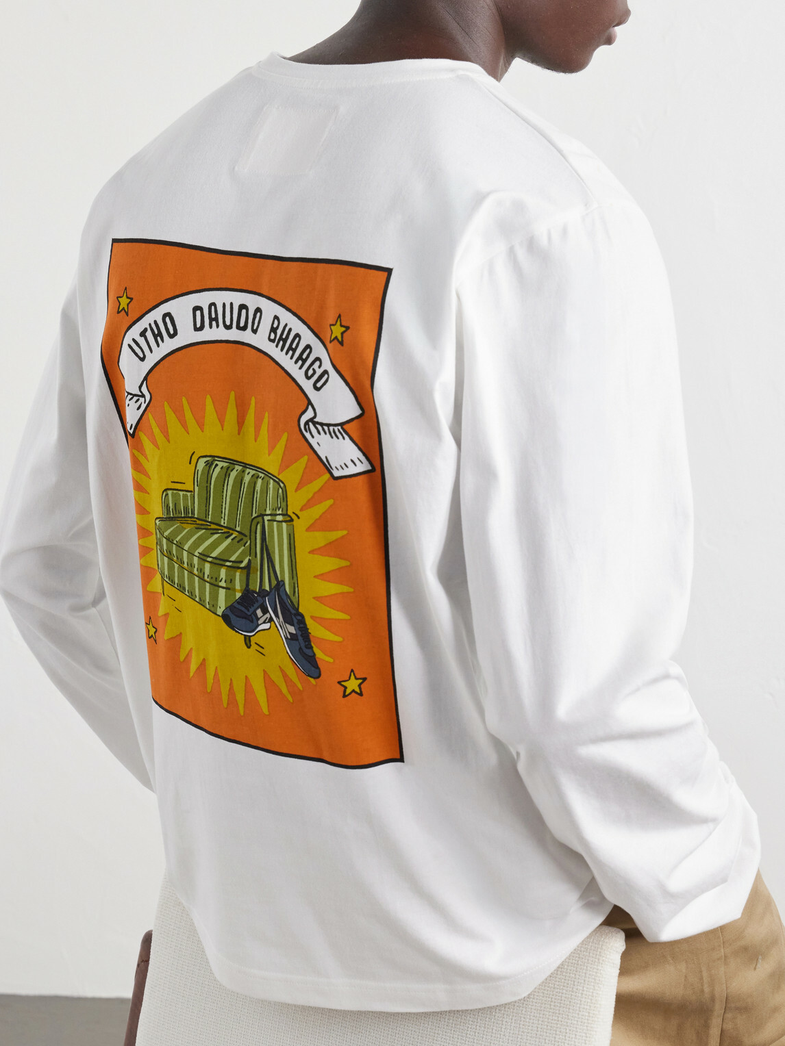 Kardo - Printed Cotton-Jersey T-Shirt - White