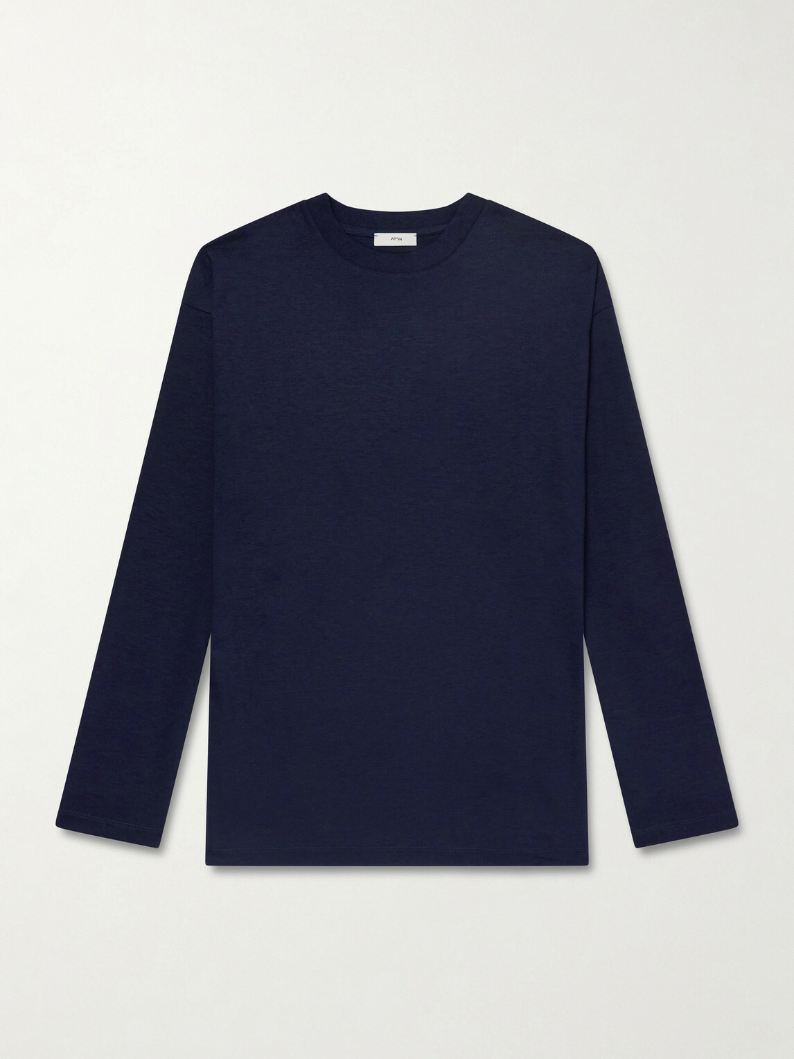 ATON - Wool Long-Sleeved T-Shirt - Blue