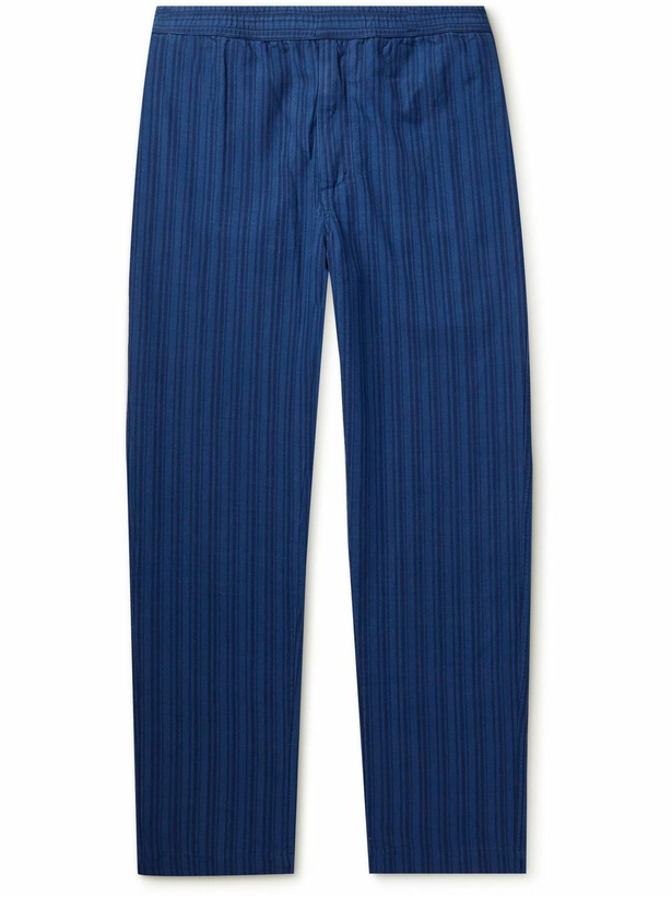 Photo: Original Madras - Straight-Leg Striped Cotton Trousers - Blue