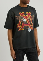 Amiri Vintage Eagle Printed Cotton T-shirt Black