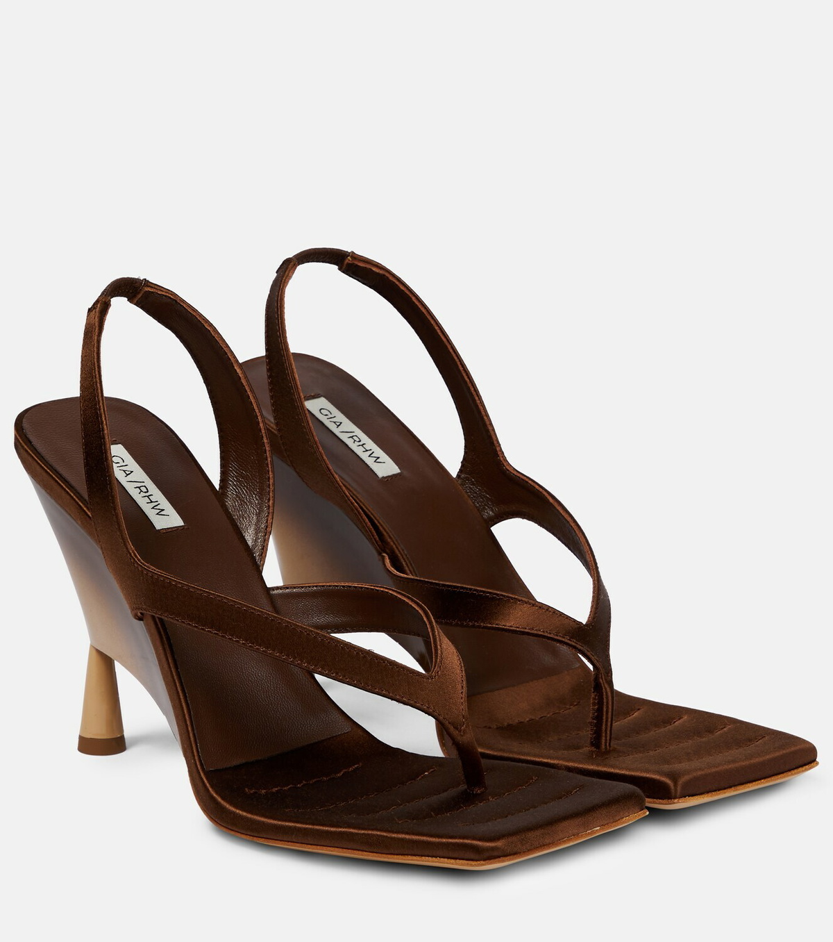 サンダル・ミュール GIA BORGHINI Women Sandals ROSIE12BIS 4500 BROWN Gia Borghini - Rosie 12 satin sandals Gia Borghini