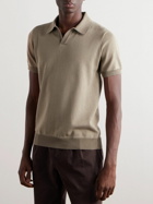 Mr P. - Honeycomb-Knit Cotton Polo Shirt - Neutrals