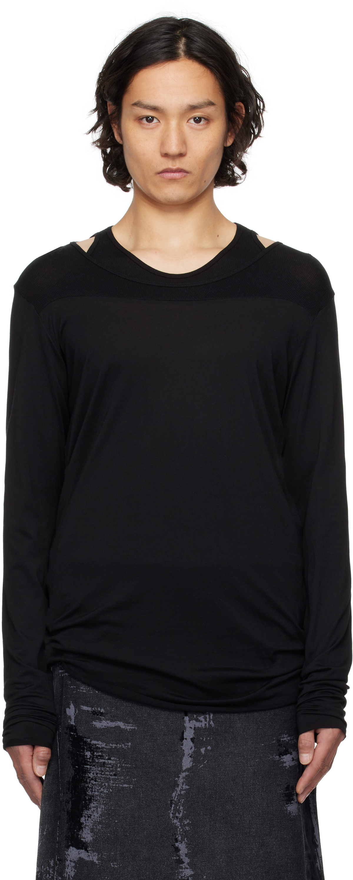 JULIUS Drape Tank Top （Black） -FASCINATE