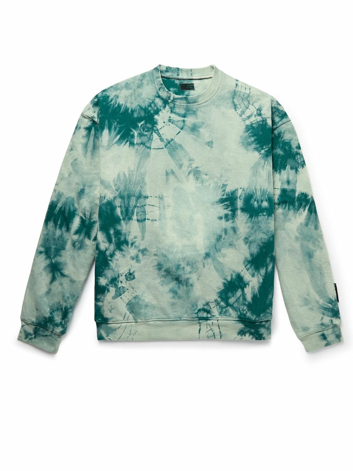 Photo: KAPITAL - Tie-Dyed Cotton-Jersey and Printed Quilted Shell Sweatshirt - Green