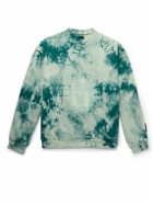 KAPITAL - Tie-Dyed Cotton-Jersey and Printed Quilted Shell Sweatshirt - Green
