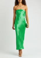 Bec & Bridge Moon Dance Strapless Satin Maxi Dress Green