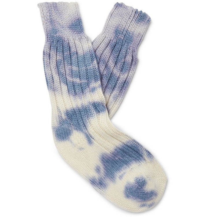 Photo: The Elder Statesman - Yosemite Tie-Dyed Cashmere Socks - Blue