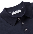 Mr P. - Slim-Fit Merino Wool Polo Shirt - Blue