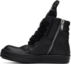 Rick Owens Black Jumbo Laced Geobasket Sneakers