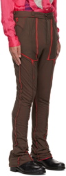 Edward Cuming Brown & Red Paneled Trousers
