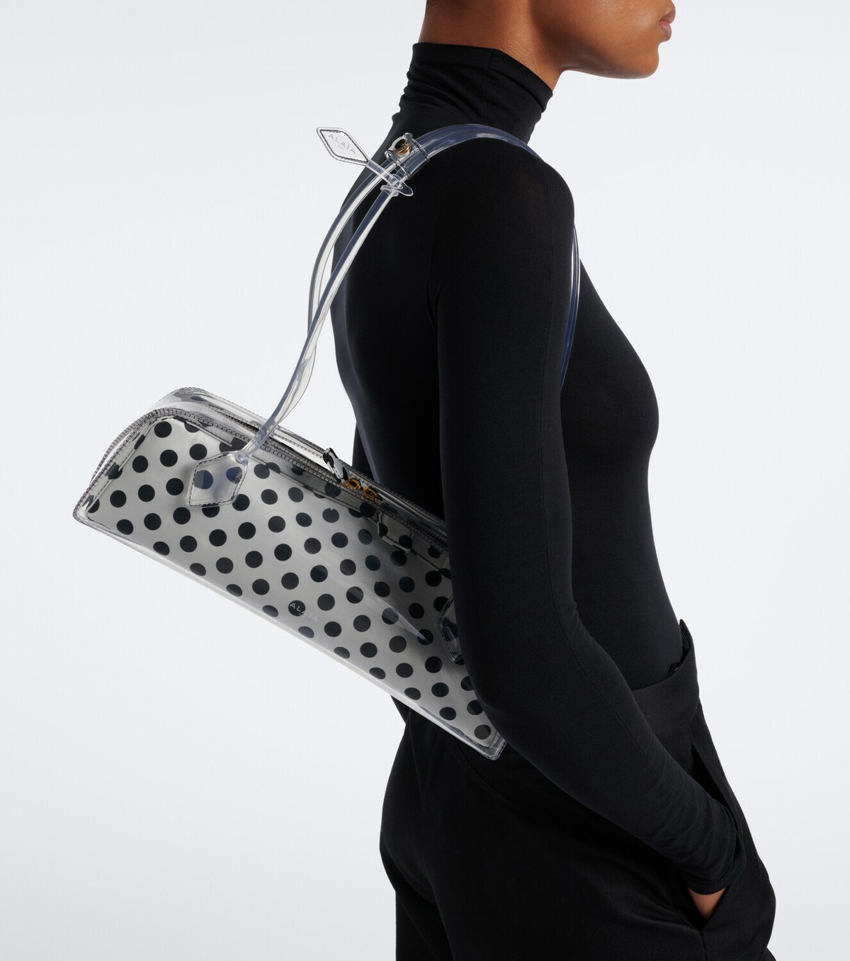 Alaïa Le Teckel Small polka-dot shoulder bag