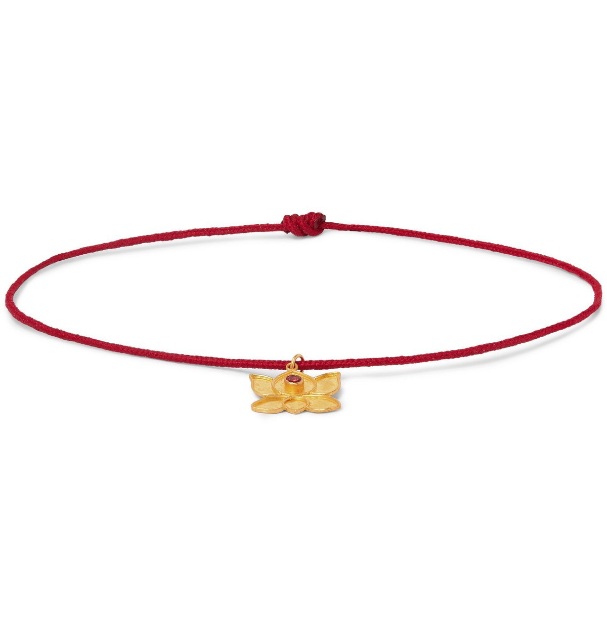 MONTROI - Crystal, Gold and Cord Bracelet - Red