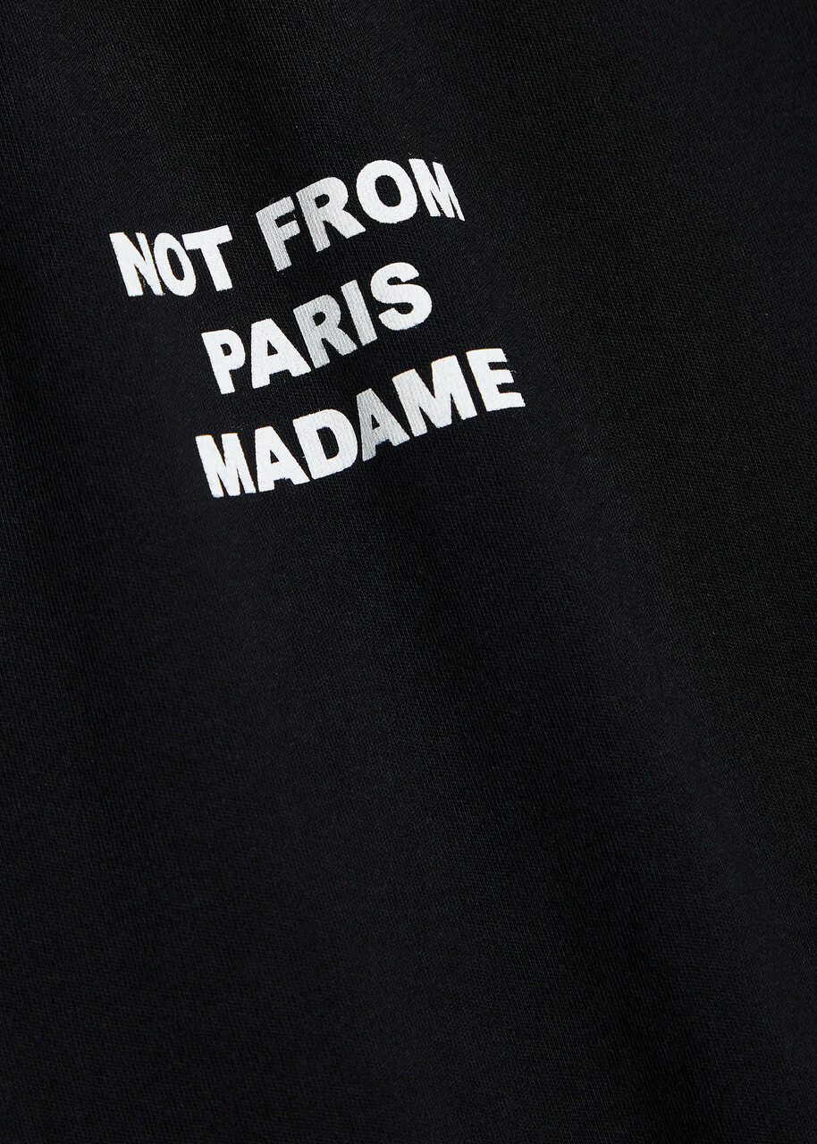 DRÔLE DE Monsieur Le T-shirt Slogan Printed Cotton T-shirt Black