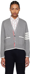 Thom Browne Gray Y-Neck Cardigan