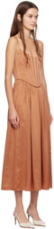 Zimmermann Brown Paneled Midi Dress