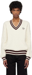 Fred Perry Off-White Cable Knit Tennis Sweater