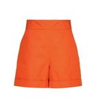 Marni - High-rise cotton and linen shorts